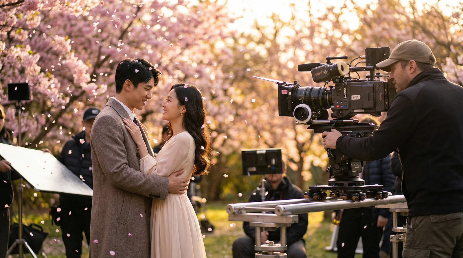 呦呦视频萝莉岛栏目樱花园浪漫场景拍摄花絮